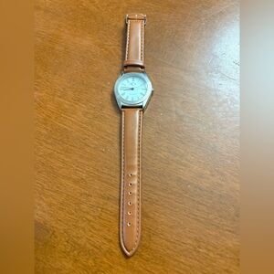 Elegant Brown Leather Women's Watch